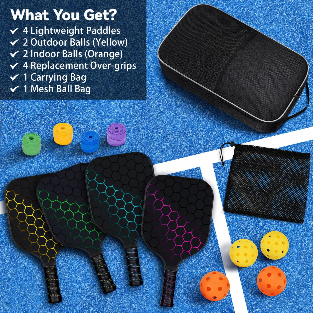 Spikesport Pickleball Paddle Set clean product image 8